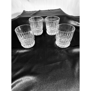 Luminarc Emperor Whiskey Glasses Dajar Cut Glass Rocks Set of 4 Clear 3.75in